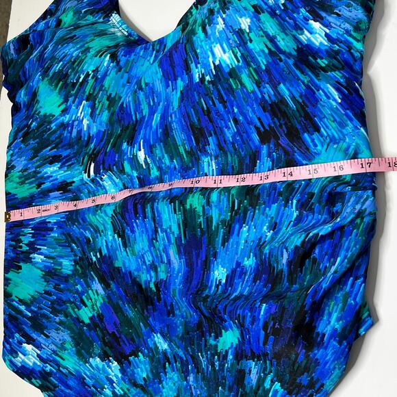 Swimsuits For All Blue One Piece Swimsuit Plus Size 18 - Picture 5 of 8